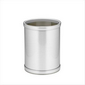 Classics Collection 8 Qt. Brushed Chrome Mylar Round Wastebasket